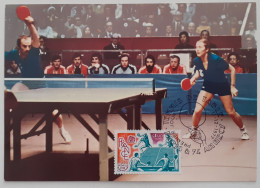 TENNIS DE TABLE - Jacques SECRETIN Et Claude BERGERET Champions Monde Double Mixte - Carte Philatélique Cachet Annecy - Tafeltennis