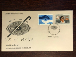 INDIA  FDC COVER 1987 YEAR BLIND BLINDNESS EYE DONATION HEALTH MEDICINE STAMPS - Covers & Documents