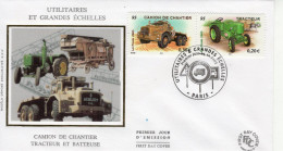France - Envelope Prémier Jour -'Utilitaires Et Grandes Echelles' -  Camion De Chantier - Tracteur  -   FDC - Vrachtwagens