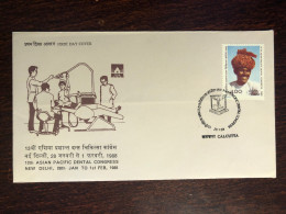 INDIA  FDC COVER 1988 YEAR DENTAL DENTISTRY HEALTH MEDICINE STAMPS - Covers & Documents