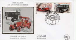 France - Envelope Prémier Jour -'Utilitaires Et Grandes Echelles' -Citroen HY Vehicule Police- Camion Echelle  -   FDC - Camion