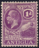 142 Antigua 1p Violet Harbor Port VLH * Neuf Tres Legere (ANT-61) - 1858-1960 Crown Colony