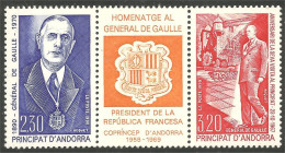 140 Andorre Yv 399A Général De Gaulle MNH ** Neuf SC (ANF-254b) - De Gaulle (General)