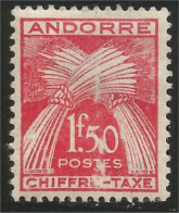 140 Andorre Taxe Yv 25 CHIFFRE-TAXE 1f50 MH * Neuf (ANF-149) - Nuevos