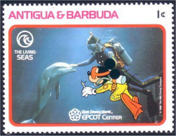 143 Barbuda Antigua Mickey Plongee Diver Dauphin Dolphin MNH ** Neuf SC (ABB-1) - Delfine