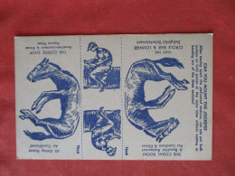 1930s Puzzle Postcard; Mount Jockeys On Horses, From Hotel Governor Clinton NYC      Ref 6342 - Autres & Non Classés