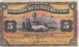 CRBX197 BILLETE CUBA 5 PESOS 1896 MBC - Altri – America