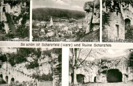 73693023 Scharzfeld Ruine Scharzfels Details Panorama Scharzfeld - Herzberg