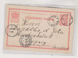 BULGARIA  SOFIA 1896  Postal Stationery To Germany - Storia Postale