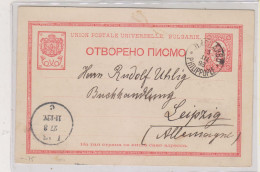 BULGARIA  PHILIPOPPLE 1896  Postal Stationery To Germany - Covers & Documents