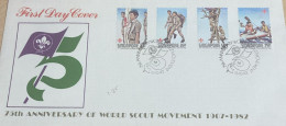 O) 1982 SINGAPORE,  WORLD SCOUT  MOVEMENT, FDC XF - Singapore (1959-...)