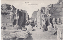 EG012 KARNAK - VUE SUR LES STATUES DE L'ENTREE DU TEMPLE D'AMENOPHIS 2 - RUINES - Luxor