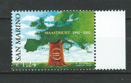 San Marino - 2002 The 10th Ann. Of The Maastricht Treaty - Treaty On European Union.  MNH** - Unused Stamps