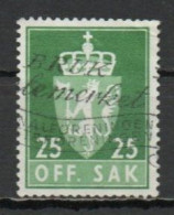 Norway, 1959, Coat Of Arms/Photogravure, 25ö, USED - Dienstmarken