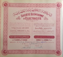 Société Egyptienne D'Electricité - La Caire - 1959 - Appartenant à S.A.des Tramways De Caire - 10 Actions - Electricité & Gaz