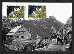 2012 Joint / Gemeinschaftsausgabe Liechtenstein And Germany, MIXED FDC MAXIMUM CARD WITH BOTH STAMPS: Pfälzer Hütte - Emissions Communes