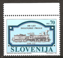 Slovénie Slovenija 1994 N° 88 ** Train, Chemin De Fer, Locomotive à Vapeur, Ljubljana, Novo Mesto, Tender, Charbon, Rail - Slowenien