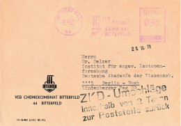 DDR Brief ZKD Afs Chemiekombinat Bitterfeld 1971 - Zentraler Kurierdienst