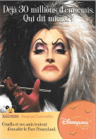 CARTE PUB-1998-DISNEYAND-HALLOWEEN-CRUELLA-Soirées Du 31/10 & 1e NOV-TBE - Disneyland