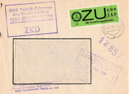 DDR Brief ZKD ZU GHG Technik FAhrzeuge Rüdersdorf 1966 - Zentraler Kurierdienst