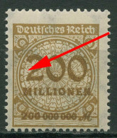 Deutsches Reich 1923 Mit Plattenfehler Sprung In Rosette 323 APa HT Postfrisch - Plaatfouten & Curiosa