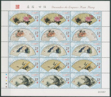 Macau 2006 Fächer Blumen Vogel Schnecke 1460/64 ZD-Bogen Postfrisch (SG29995) - Blocks & Sheetlets