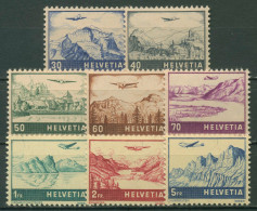 Schweiz 1941 Freimarken Flugzeug über Landschaften 387/94 Postfrisch - Unused Stamps