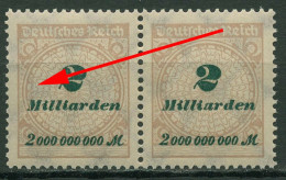 Deutsches Reich 1923 Mit Plattenfehler Sprung In Rosette 326 AP HT Postfrisch - Abarten & Kuriositäten