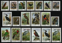 Sambia 1987 - Mi-Nr. 385-403 ** - MNH - Vögel / Birds (I) - Zambia (1965-...)