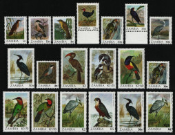 Sambia 1987 - Mi-Nr. 385-403 ** - MNH - Vögel / Birds (II) - Zambie (1965-...)