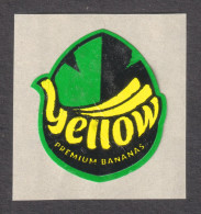 Banana Fruit Food - Label / Vignette - Used But Adhesive - Poland - Yellow Premium Bananas - Fruit En Groenten