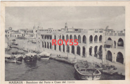 Colonie Italiane Colonia Italiana Eritrea Massaua Banchina Del Porto E Casa Del Fascio Veduta Anni 20 (f.piccolo) - Erythrée
