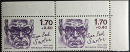 2357b Variétés Plis Du Papier & Point Sur Le 'I' De Française , Jean-Paul Sartre - Ungebraucht