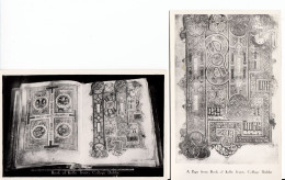 BZ086. Vintage Postcards X 2.  Pages From The Book Of Kells, Trinity College, Dublin - Dublin