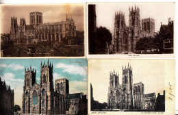 BZ049.  Vintage Greetings Postcards X 4. York Minster. - York