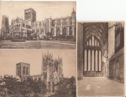 BZ020.  Vintage Postcards Of York Minster X 3 - York