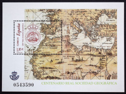 España Spain  2003 Real Sociedad Geográfica  Mi BL120  Yv BF119  Edi 4021  Nuevo New MNH ** - Géographie