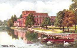 STRATFORD UPON AVON, WARWICKSHIRE, THEATRE, ARCHITECTURE, BOATS, SWAN, PARK, ENGLAND, UNITED KINGDOM, POSTCARD - Stratford Upon Avon