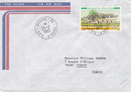 Côte D'Ivoire -1985--Lettre De BOUAKE Pour CHATOU-78 (France) Timbre Vestiges  Grand Bassam  Seul Sur Lettre..cachet - Ivory Coast (1960-...)