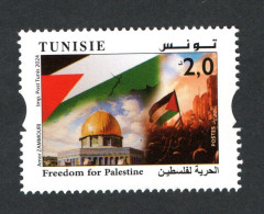 2024 - Tunisia- Freedom For Palestine - Jerusalem- Alquds - Dom - Flag- Gaza - Jewish - Complete Set 1v.MNH** - Cristianismo
