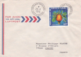 Côte D'Ivoire -1976--Lettre De ABIDJAN-KOUMASSI Pour CHATOU-78 (France) Timbre Anacardier  Seul Sur Lettre..cachet - Ivoorkust (1960-...)