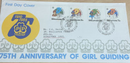 O) 1985 SINGAPORE, SCOUTS. GIRL GUIDES, BROWNIES, GUIDES, SENIORS, LEADERS, FDC XF - Singapur (1959-...)