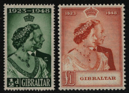 Gibraltar 1949 - Mi-Nr. 123-124 ** - MNH - Silberhochzeit - Gibraltar