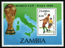 Sambia 1990 - Mi-Nr. Block 18 ** - MNH - Fußball / Soccer - Zambia (1965-...)