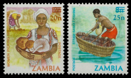 Sambia 1985 - Mi-Nr. A-B 340 ** - MNH - Freimarken - Neue Werte - Zambie (1965-...)