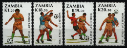 Sambia 1990 - Mi-Nr. 515-518 ** - MNH - Fußball / Soccer - Zambie (1965-...)