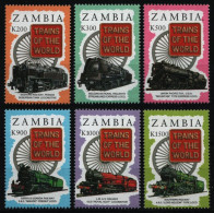 Sambia 1997 - Mi-Nr. 692-697 ** - MNH - Eisenbahn / Trains - Zambia (1965-...)