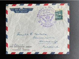 SURINAM 1958 AIR MAIL LETTER PARAMARIBO TO HARDEGARIJP 17-02-1958 SURINAME - Suriname ... - 1975