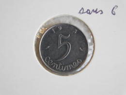 France 5 Centimes 1963 EPI (206) Variété Avec Le Coin Bouché Ou Absence De 6 - 5 Centimes