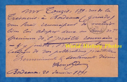 CPA De 1891 - BORDEAUX - Commande Du Journal " L' Israélite Roumain " à Bucarest - Signature à Identifier - Judaïca - Giudaismo